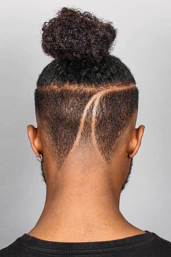 Textured Top Knot With Hair Tattoo
