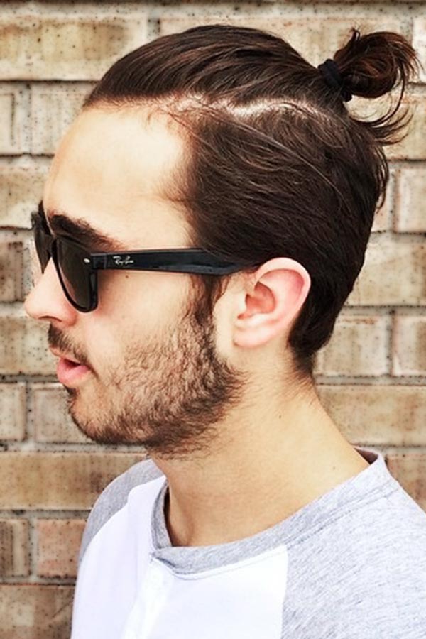 Top Knot With Slicked Back Sides #topknotmen #topknothairstyle