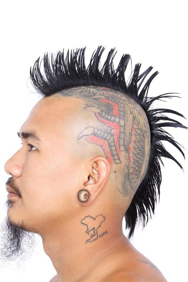 Mohawk Haircut With Head Tattoo #mohawk #mohawkhaircut