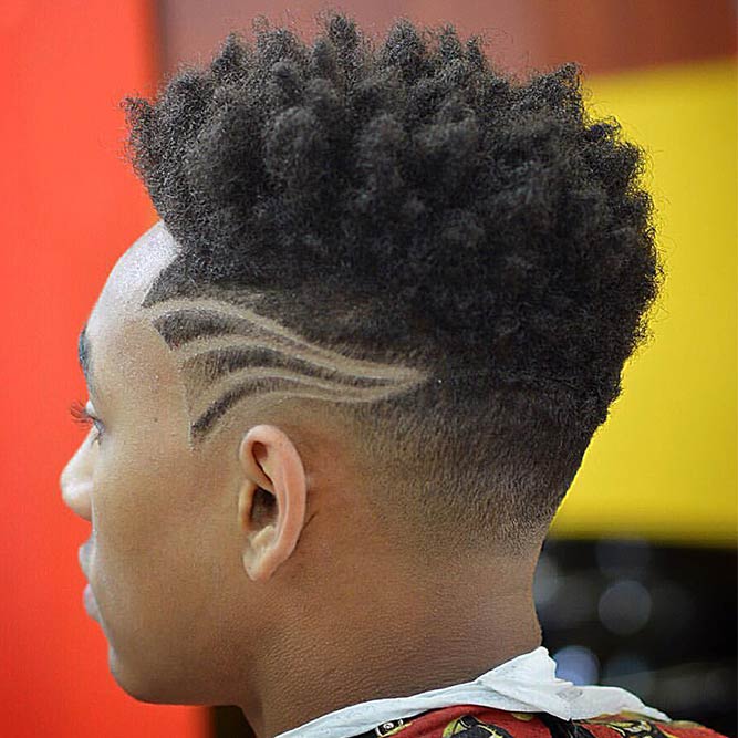 Taper Fade Afro With A Hair Tattoo #afrohair #taper #fade #taperfade 