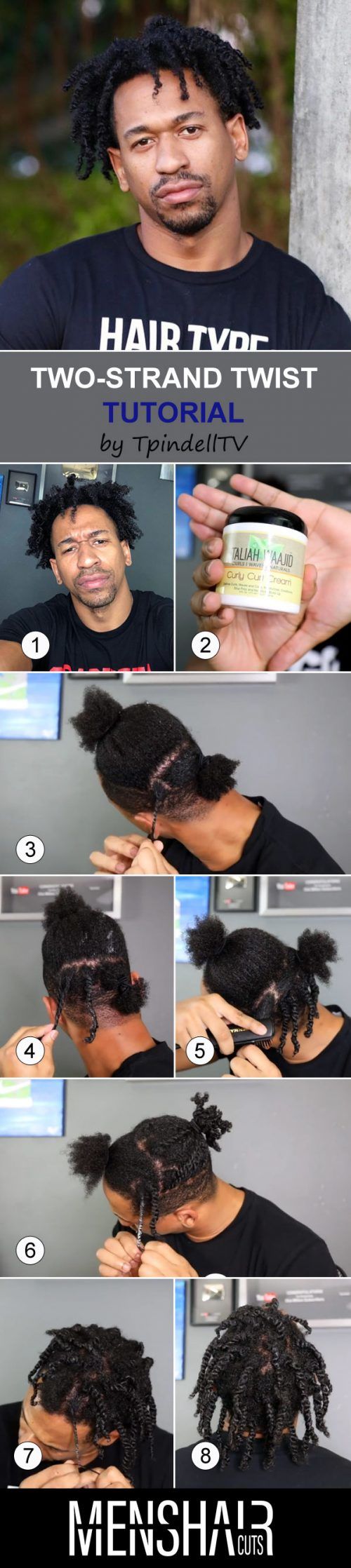 Natural Hair Two Strand Twist #tutorial #afrohairstyles #blackmenhairstyles
