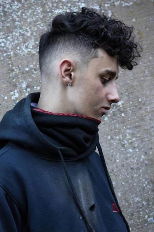 Curly Top Undercut #longcurlytop #disconnectedundercut #highfade