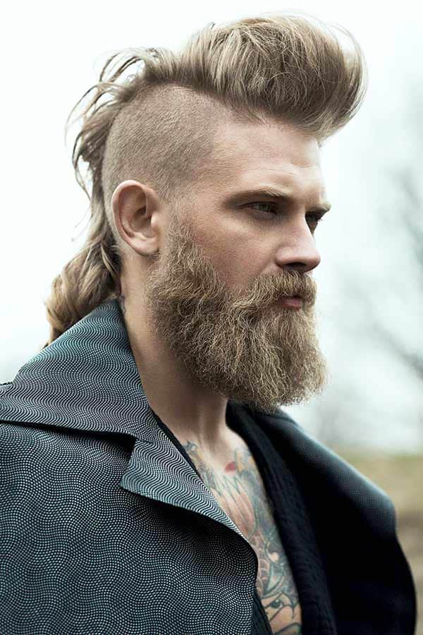 Mohawk Disconnected Undercut With Beard #mohawk #fauxhawk #beard