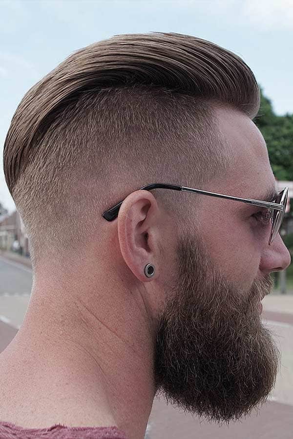 Casual Disconnected Undercut #slickbackhair #beardstyle #disconnectedundercut