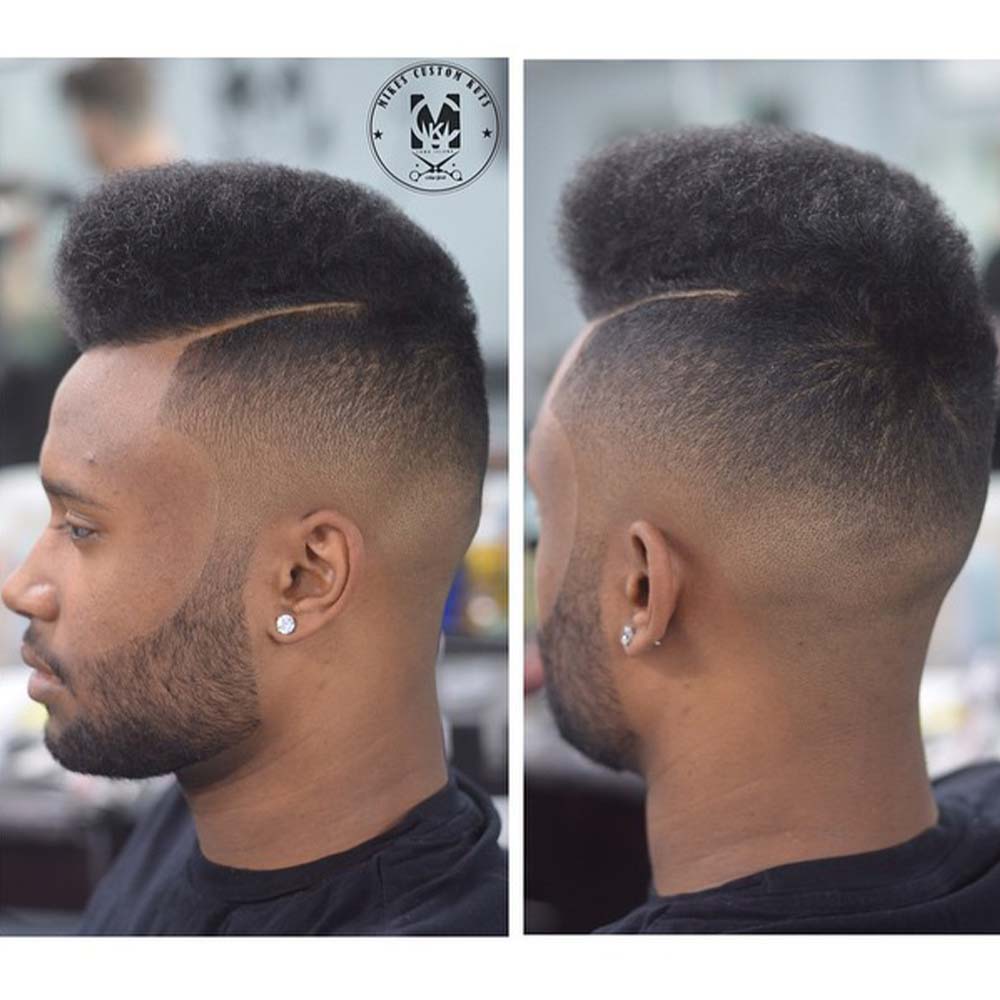 High Top Fade With Hard Part #hightopfade #blackmenhaircuts