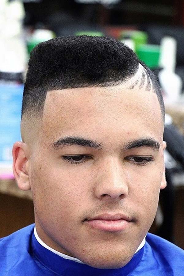 high top fade with half moon