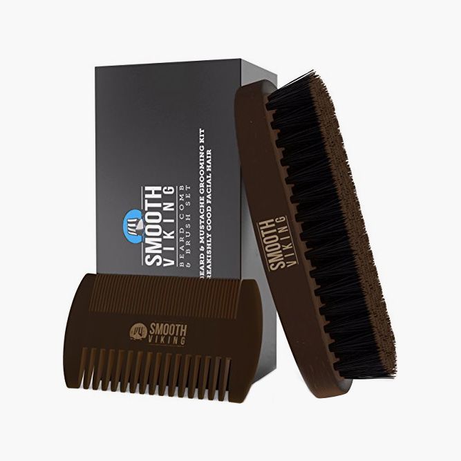 Never Skip Brushing With Beard & Mustache Brush and Comb Kit (Smooth Viking) #beardproducts #beard #howtotrimabeard