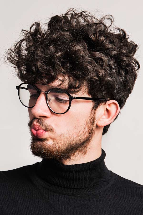 Mini Shiny Fro #jewfro #jewfrohairstyles #curlyhairmen #curlymen