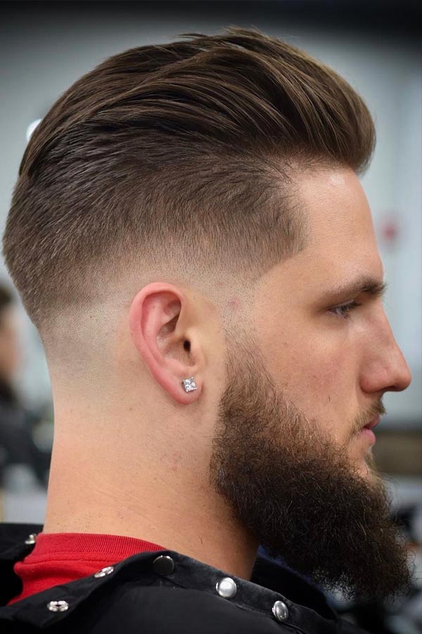 mens haircut short sides long top receding hairline