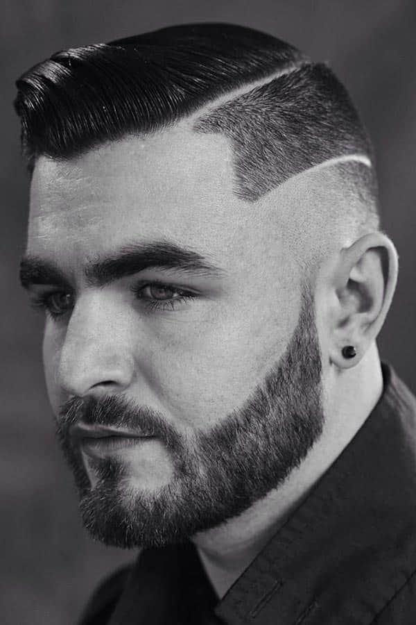 Sectioned Line Up Cut #lineupcut #combover #tempfade #fadehaircut #beard