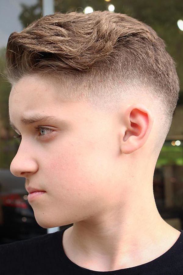 Neat Push Back with Faded Sides #boyshaircuts #haircutsforboys