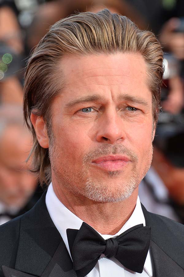 Brad Pitt’s Brushed Back Layers #longhairmen #celebrity 