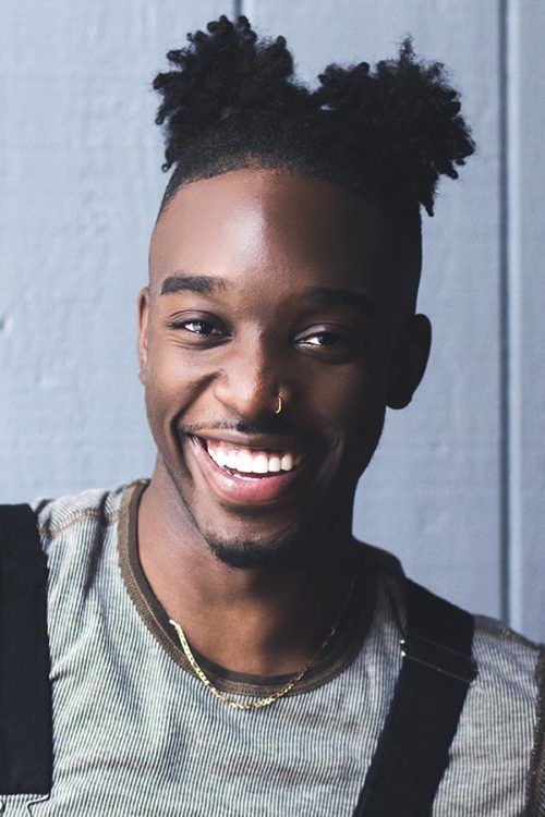 Double Buns #naturalhairmen