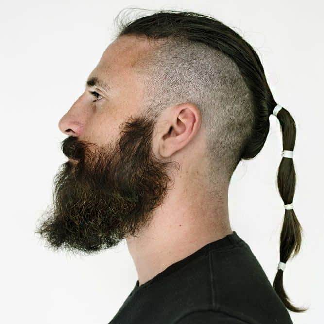 Artistic Long Pony #samuraihair #manponytail #menponytail #undercut #beard