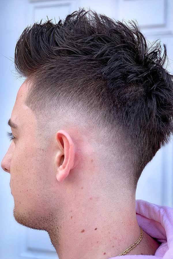 spiked hair fade