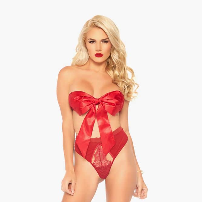 Satin Bandeau With Lace String (Leg Avenue) #valentinesdaygifts