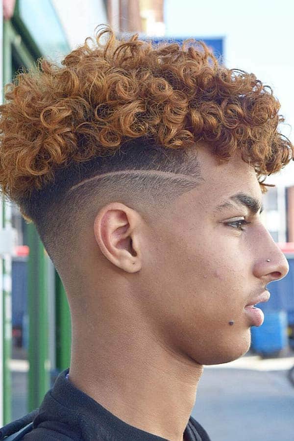 Dyed Curly Hair Undercut #undercut #curlyundercut #curlyhairmen #menshaircuts #fadehaircut