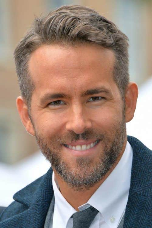 Grey Hair #ryanreynolds #shorthairmen 3greyhair #sidepart #combover