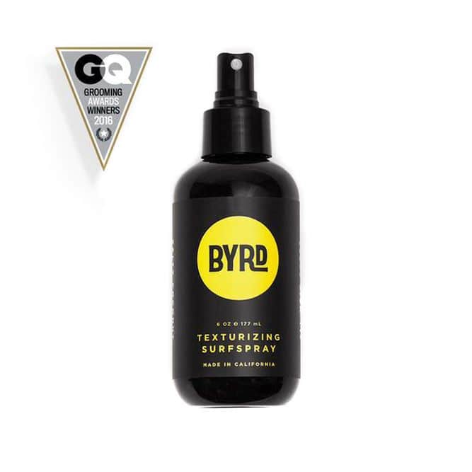 BYRD Texturizing Surf Spray with Sea Salt and Coconut Water #wavyhairmen #curlyhair #howtogetcurlyhairmen #hairproducts