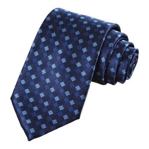 Dark Blue Striped Plaid Men’s Ties #ties #mensties #tiesformen #suitaccessories