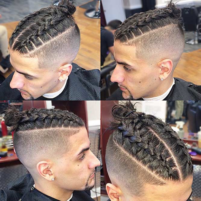 Double Braids #undercut #manbraid #manbun #braidsformen #cornrows