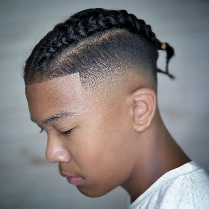 Undercut Fade With Man Braid #undercut #longhair #haircuts #menhaircuts