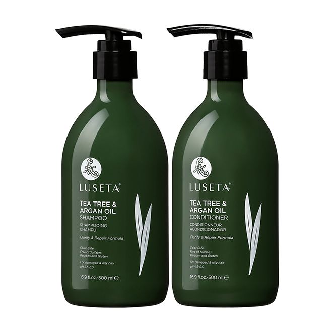 Luseta Tea Tree & Argan Oil Detangling Shampoo & Conditioner Set #hairlossshampoo