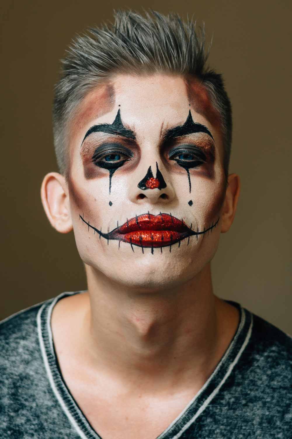 Clown Mekeup For Men #halloweenmakeup #halloween #halloweenmakeupmen