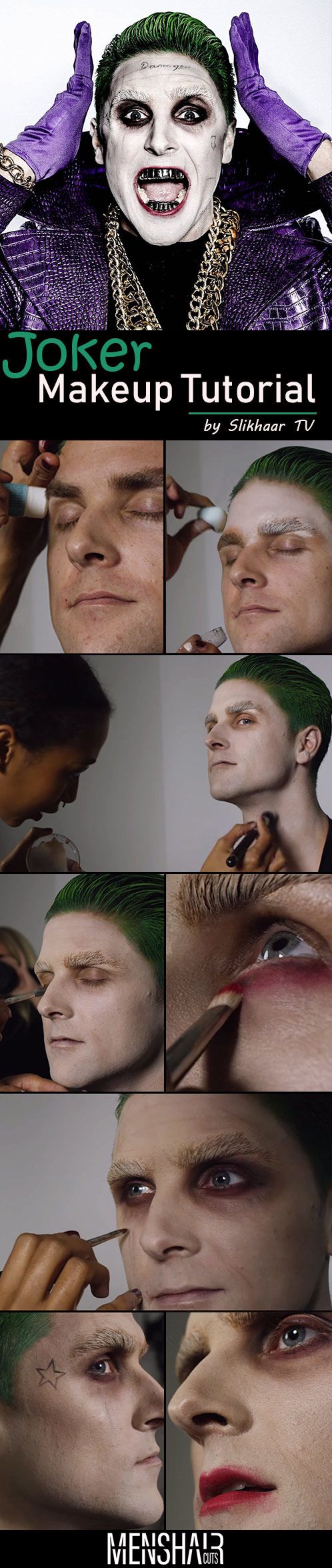 Joker Makeup Tutorial #halloween #halloweenmakeup #halloweenmakeupmen