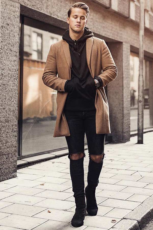 black ripped jeans outfit ideas mens