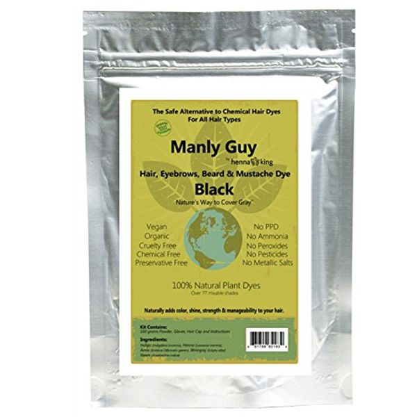 Manly Guy Black Hair Beard & Mustache Color #menshairdye #dyehairmen