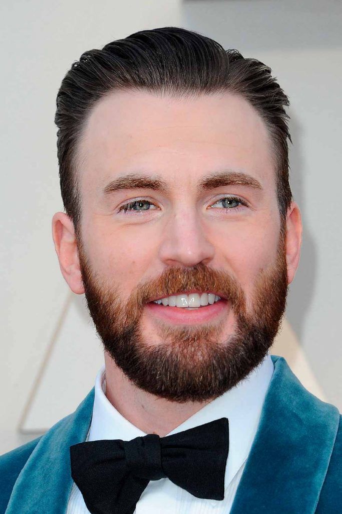 Medium slick Back Hair And Beard #captainamerica #chrisevans