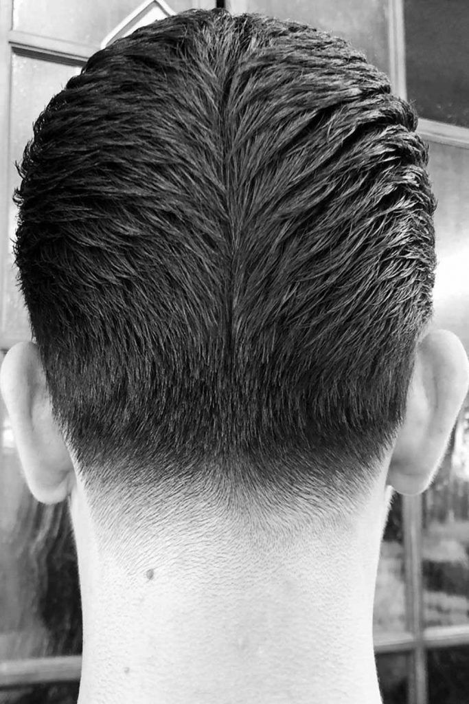 Slick Faded Neckline Ducktail Haircut #ducktaihaircut #retrohair #50shairstyles