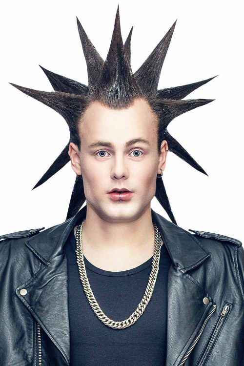 Liberty Spikes A Punk Rock Rebellion Mens Haircuts   Liberty Spikes Brown 500x750 