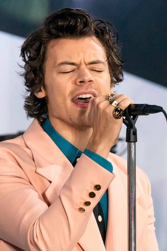 Harry Styles Hair Pushed Back #harrystyles #harrystyleshaircut #harrystyleshair