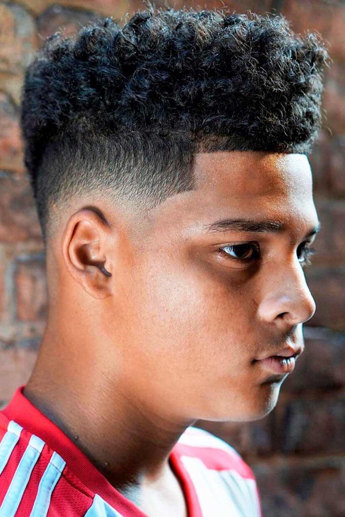 Curly Flat Top Fade #flattop