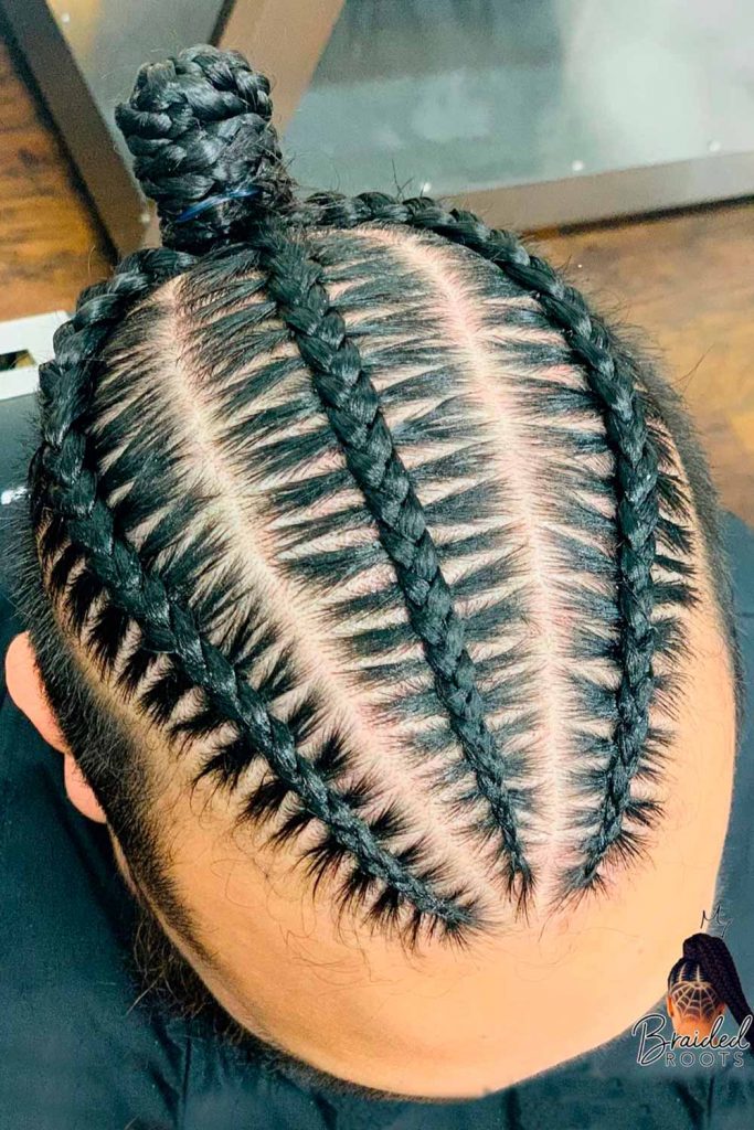 Three Cornrows #cornrows #cornrowsmen #braidsformen #manbraid 