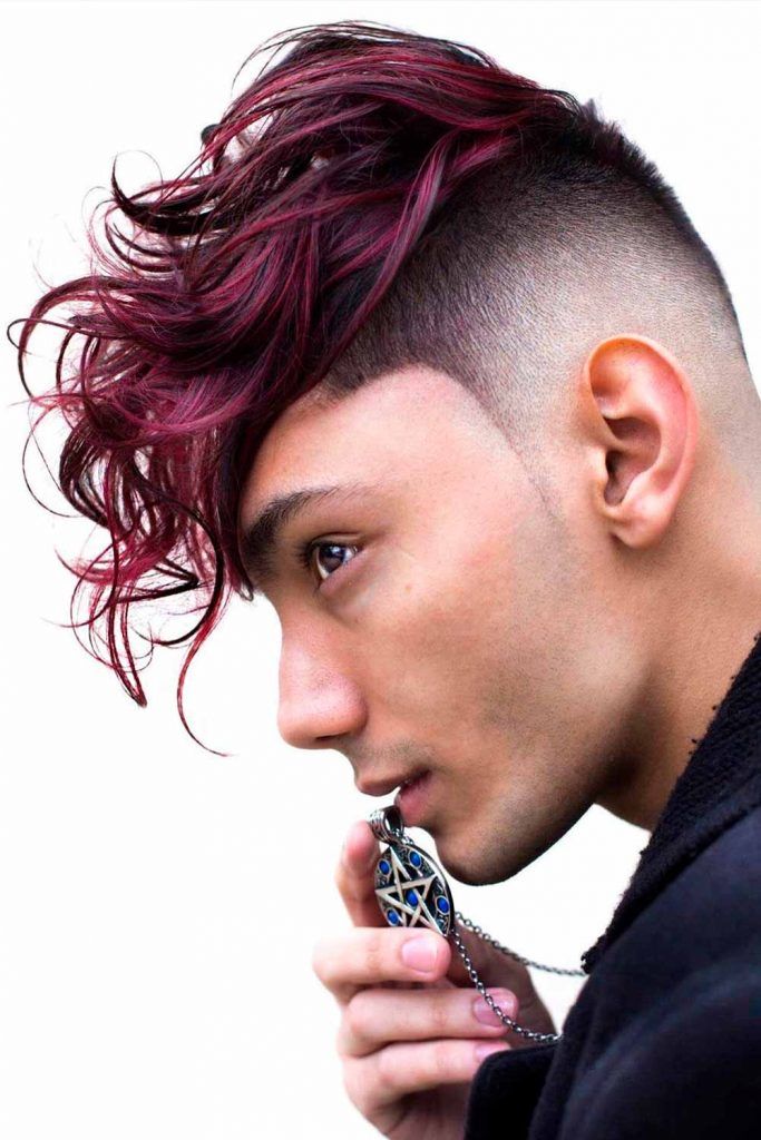 Red Highlights #menshighlights #highlightsformen #hairhighlights 