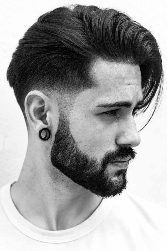    Medium Length Hairstyles Guide Men Comb Over Side Part Fade Straight 683x1024 