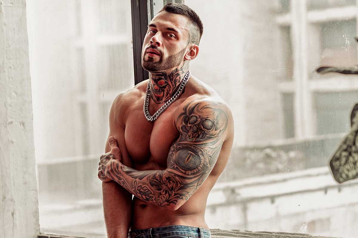 Good looking men with tattoos