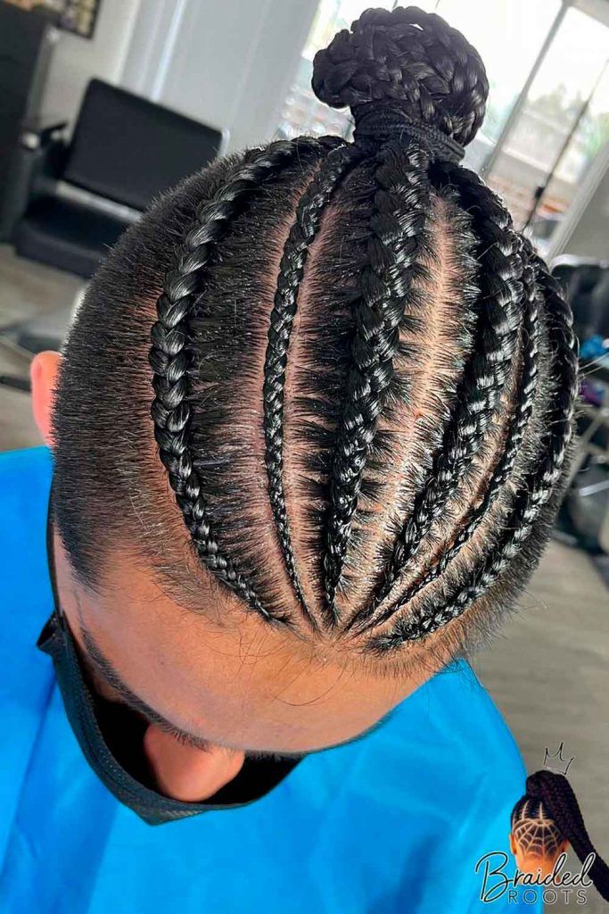 Cornrows Bun #manbun #menbun #manbunhair #longhairmen