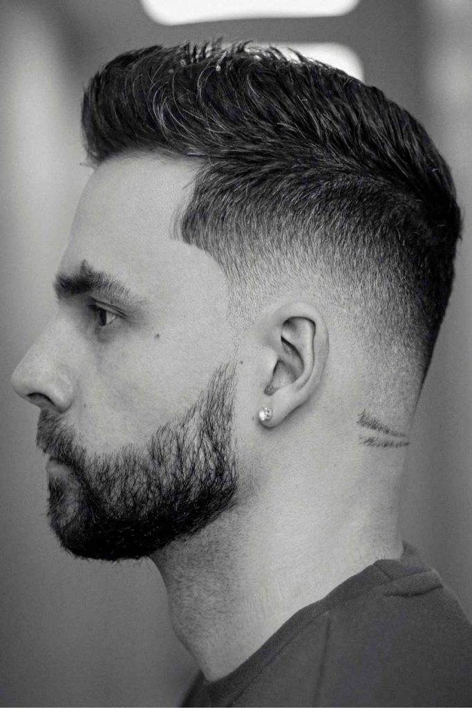 Mid Fade Haircut Brushed Up Back Military 683x1024 