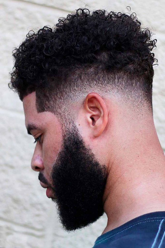 Short Curls With Beard #midfade #mediumfade #fade #fadehaircut