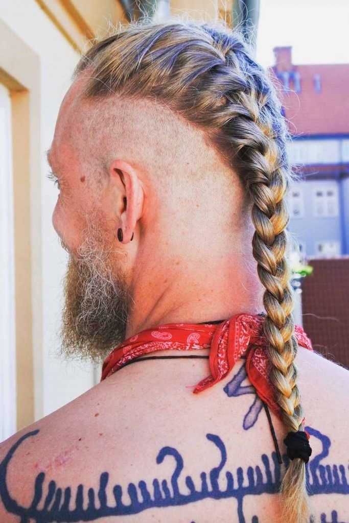 Nape Braid With Undercut Updos For Long Hair #mensupdos #mensupdo #updohairstyles