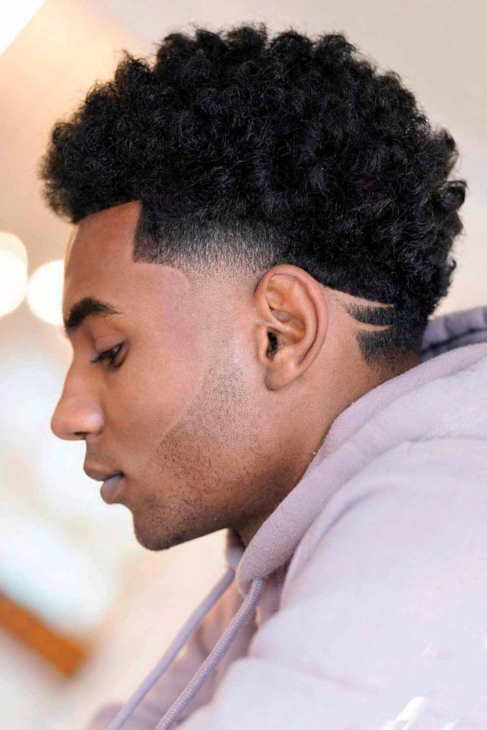 Temple Fade Black Men Haircut With Design #blackmenhaircuts #blackmenhairstyles #haircutsforblackmen #afrohaircuts #afrohairstyles