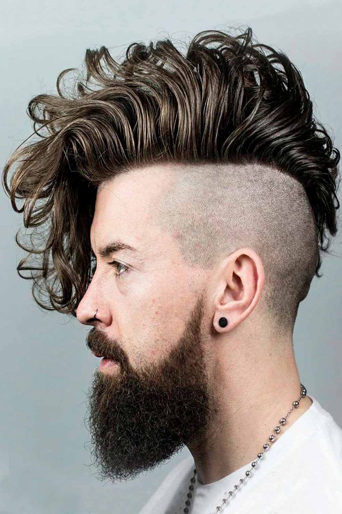 man bun undercut curly