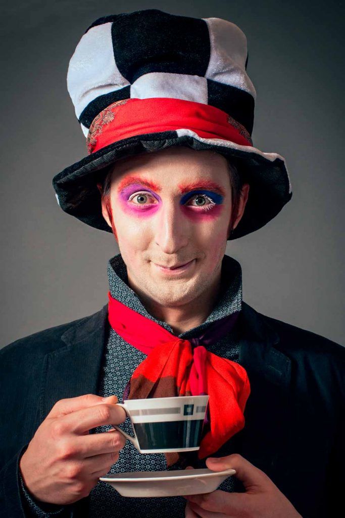 Mad Hatter #halloweenmakeup #halloweenmakeupmen #halloweefacepaint #mensfacepaint