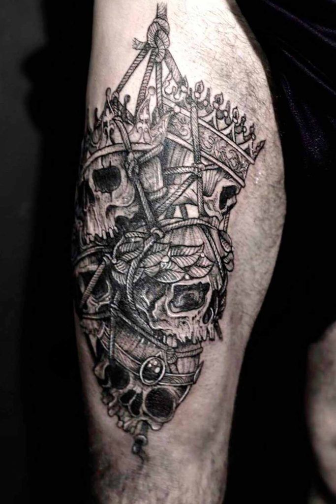 thigh armor tattoo