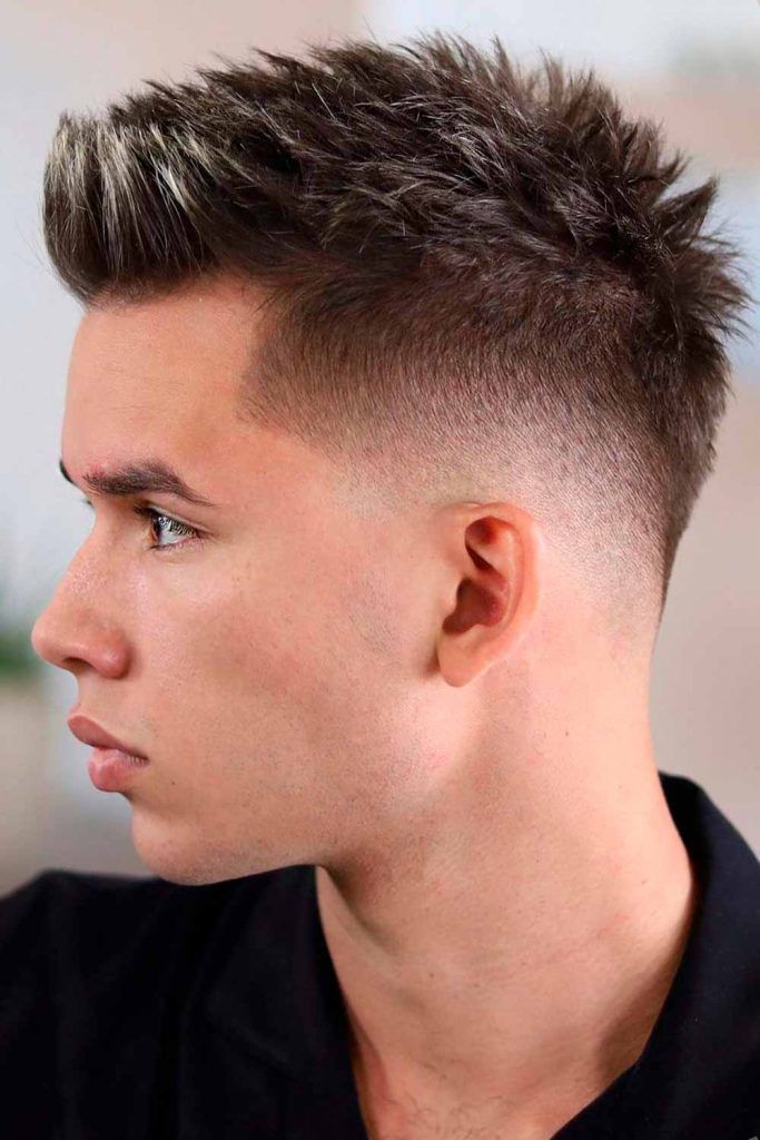 Low Fade Spiky Top + Highlights