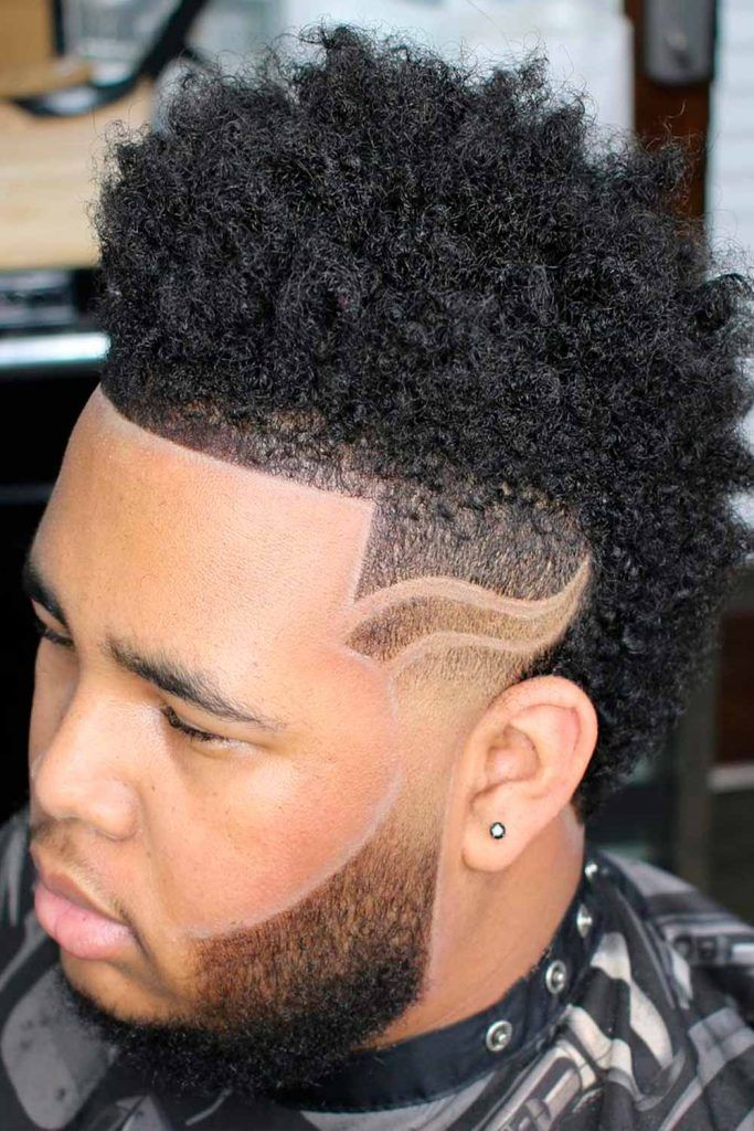 Mohawk Style With Hair Tattoo #blackmenhaircuts #blackmenhairstyles #haircutsforblackmen #afrohaircuts #afrohairstyles